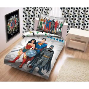 Lenjerie de pat din bumbac pentru copii Halantex Justice League, 140 x 200 cm