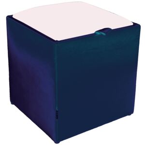 Taburet Box alb/ albastru Ip, 37 x 37 x 41 cm