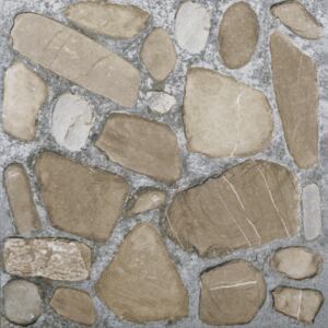 Gresie portelanata bej Ulpia Kai Ceramics, interior, aspect de piatra, patrata, grosime 7,4 mm, 33,3 x 33,3 cm