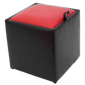 Taburet Box rosu / negru Ip, 37 x 37 x 41 cm