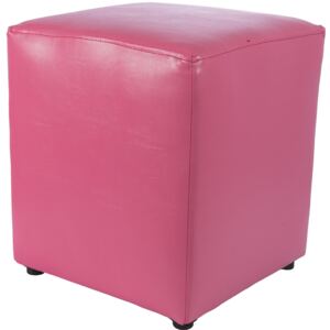 Taburet Cube tapiterie piele ecologica roz IP 21896 45x38x38 cm