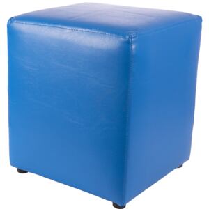 Taburet Cube tapiterie piele ecologica albastru IP 21898 45x38x38 cm