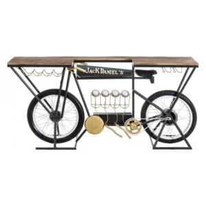 Consola maro/neagra din lemn si fier 193 cm Bicicleta Ixia
