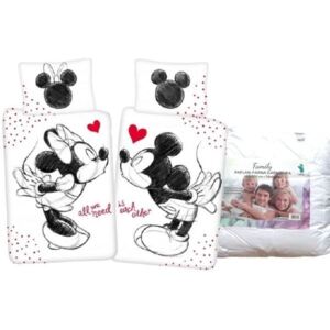 Set lenjerie de pat Mickey și Minnie Mouse (sărut)