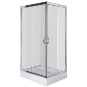 Cabină de duș cu cădiță, dreptunghiulară, 100 x 80 x 185 cm