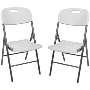 Set 2 scaune MUFARO albe 46/54/87 cm