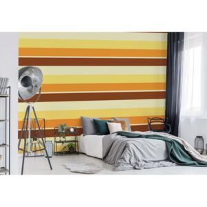 Fototapet GLIX - Brown, Yellow, And Orange Stripes + adeziv GRATUIT Tapet nețesute - 368x254 cm