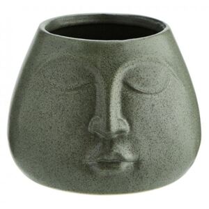 Ghiveci verde din ceramica 13 cm Face Madam Stoltz