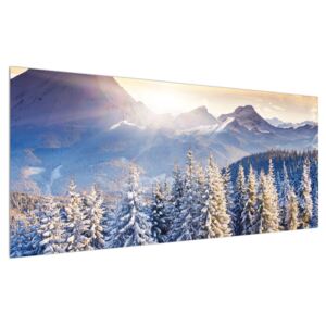 Tablou cu peisaj montan de pădure iarna (Modern tablou, K011331K12050)