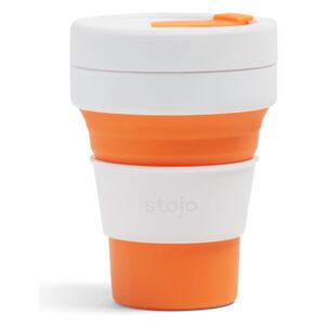 Cană pliabilă Stojo Pocket Cup, 355 ml, alb - portocaliu