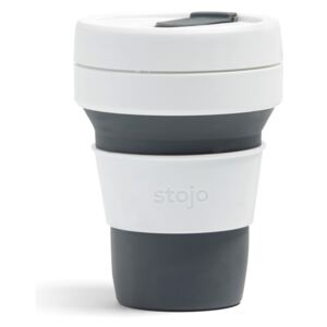 Cană pliabilă Stojo Pocket Cup, 355 ml, alb - gri