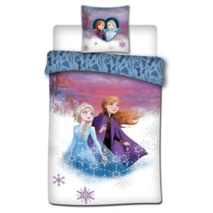 Lenjerii de pat copii, Frozen II, AnaElsa , 2 piese 140x200 cm, 63x63 cm