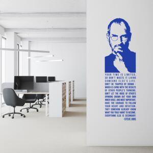 Steve Jobs quote - autocolant de perete Albastru 30 x 100 cm