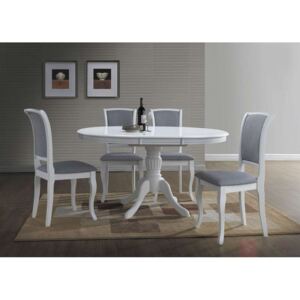 Set de masă extensibilă cu patru scaune Pienza Bianco