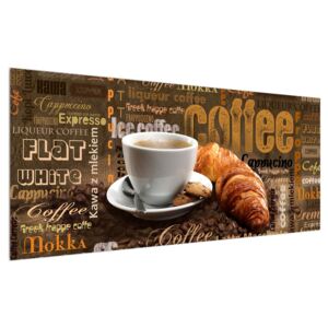 Tablou cu ceașca de cafea și croissanți (Modern tablou, K014704K12050)