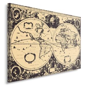 CARO Tablou pe pânză - Vintage World Map 40x30 cm
