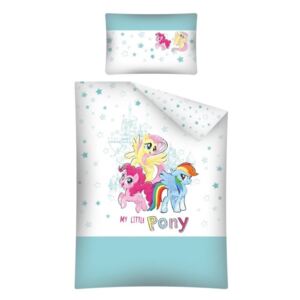Lenjerie de pat pentru copii cu tema basmului Micul meu ponei lenjeria 135x100 + 60x40 cm My Little Pony