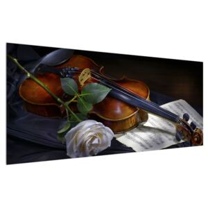 Tablou cu trandafir și vioară (Modern tablou, K012349K12050)