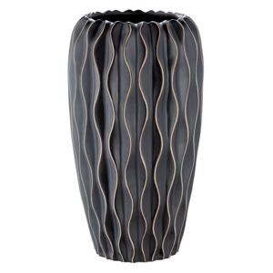 Vaza Flutto, ceramica, negru, 14x25x14 cm