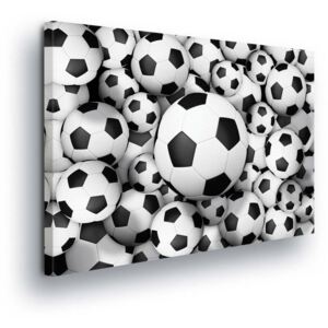 Tablou - Pattern with Soccer Ball 2 x 40x60 / 2 x 30x80 / 1 x 30x100 cm