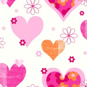 Tapet - Arthouse Happy Hearts Happy Hearts Pink/Orange