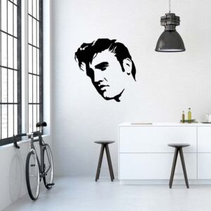 Elvis - autocolant de perete Negru 75 x 75 cm