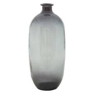 Vaza din sticla reciclata Fat Gri, Ø13xH31 cm