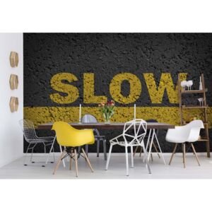 Fototapet GLIX - Yellow Road Markings Grunge 2 + adeziv GRATUIT Tapet nețesute - 368x254 cm