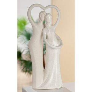 Figurina Couple of Love Cadiz, ceramica, crem, 14x31.5x9 cm