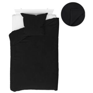Set lenjerie pat, negru, 155x200/80x80 cm, fleece