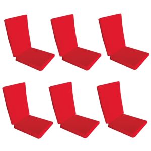 Set 6 perne decorativepentru scaun de bucatarie cu spatar, 90x62 cm, culoare rosu
