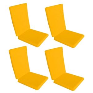 Set 4 perne decorative pentru scaun de bucatarie cu spatar, 90x42 cm, culoare galben