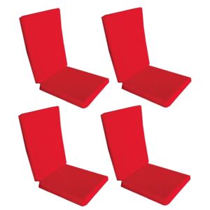 Set 4 perne decorative pentru scaun de bucatarie cu spatar, 90x42 cm, culoare rosu