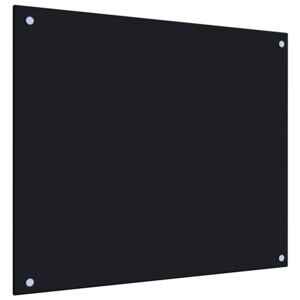 Panou antistropi bucătărie, negru, 70x60 cm, sticlă securizată