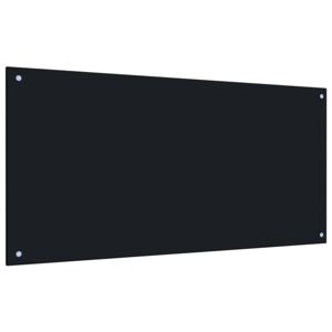 Panou antistropi bucătărie, negru, 120x60 cm, sticlă securizată