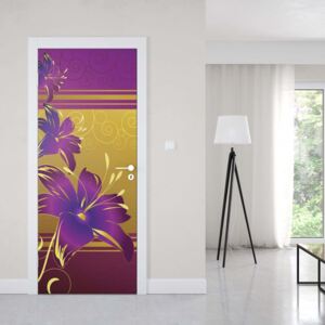 GLIX Tapet netesute pe usă - Luxury Floral Design Purple