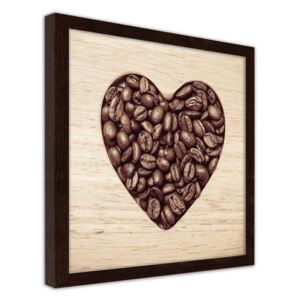 CARO Imagine în cadru - Heart From Coffee Beans 20x20 cm Maro