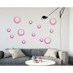 GLIX Decorative circles - autocolant de perete Roz 60 x 40 cm