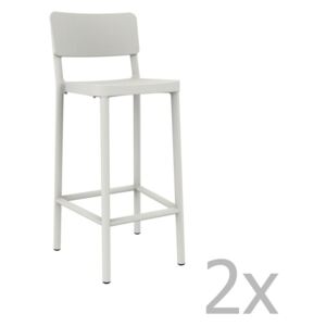 Set 2 scaune bar adecvate pentru exterior Resol Lisboa, înălțime 102,2 cm, alb