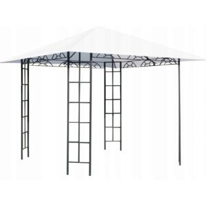 Pavilion pentru gradina/terasa, cadru metalic, alb, 3x3x2.65 m, Delia