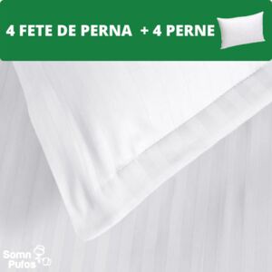 Set 4 Fete De Perna Damasc , 70x70 CM, Alb + 4 Perne