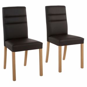 Set 2 scaune Lona maro imitatie piele