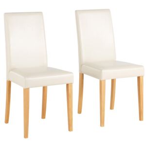 Set 2 scaune Lucca crem imitatie piele