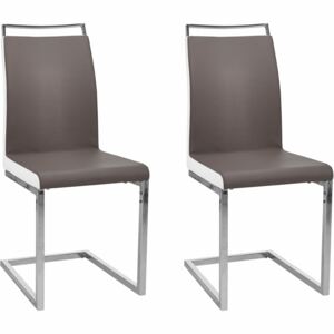 Set 2 scaune Ohio cappuccino imitatie piele