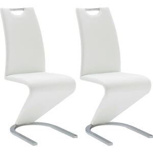 Set 4 scaune Bia albe imitatie de piele 45/62/102 cm
