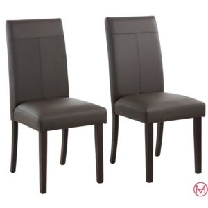 Set 2 scaune Rubin maro imitatie de piele 42/59/101 cm