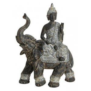 Statueta buddha pe elefant h29 cm