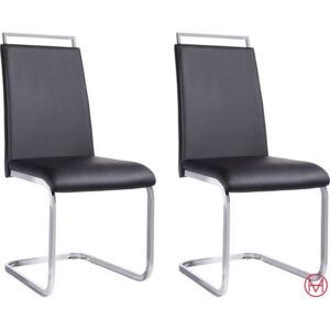 Set 2 scaune negre Home imitatie piele 43,5/57/97 cm