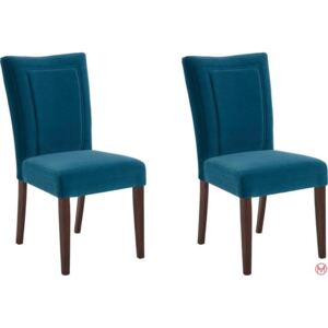 Set 2 scaune Zena albastre stofa 48/65/93 cm