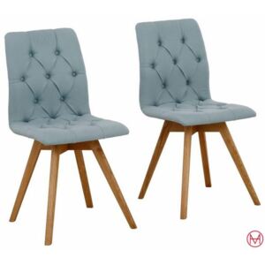Set 2 scaune Rania albastre stofa 45/55/91 cm